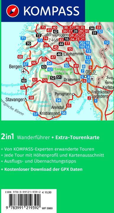 Immagine prodotto Guida escursionistica Norvegia Sud, Da Oslo a Geirangerfjord, 75 tour