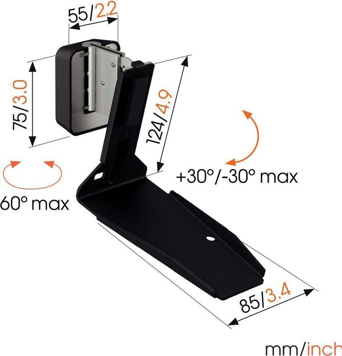 Actual product image Vogels SWM 4131 Sonos speaker muurbeugel voor Era 300 (zwart) (1 pcs., Wall installation, Tiltable, Rotatable)