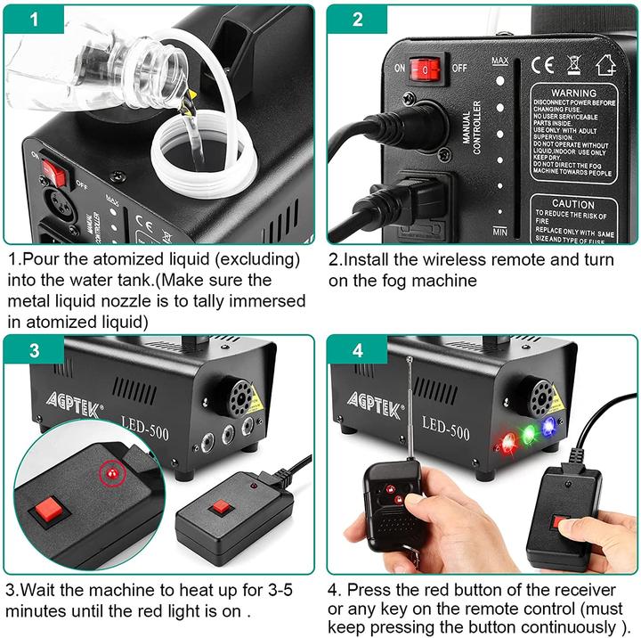 Image du produit Agptek Machine à fumée 500W, portable