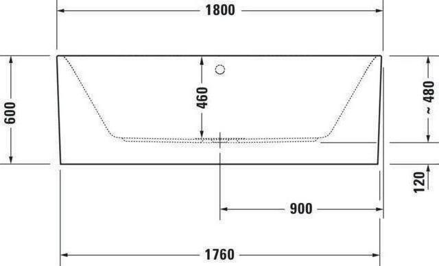 Actual product image Duravit Oval bathtub Happy D,2 Plus 80 x 180 cm graphite smooth matt 7004538000000 (170 l, 180 cm, 80 cm)