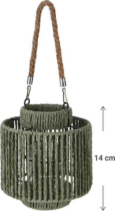 Produktbild Natura Punto Laterne aus Naturmaterial mit Henkel, grün (1 x)