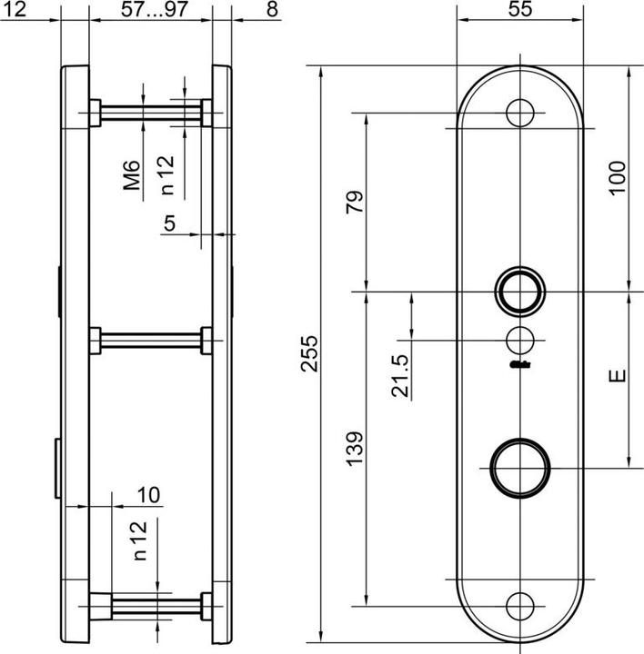 Actual product image Glutz Aussenschild ES1 f+AMMAvA-r Knopf RZ78 58542 (Door plate set)