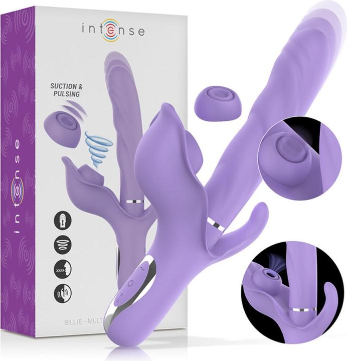 Produktbild Intense Billie Vibrador Multifunción Recargable Succionador Con Pulsador Morado