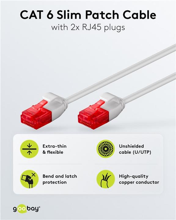 Produktbild Goobay Netzwerkkabel (U/UTP, CAT6, 3 m)