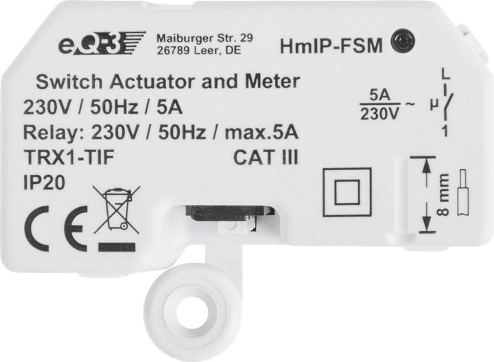 Actual product image Homematic IP Switching and measuring actuator 1-fold (Switch actuator)
