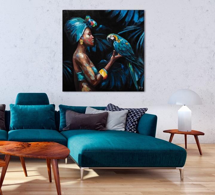 Produktbild Schubiger Bild Schönheit mit em Papagei (100 x 100 cm)