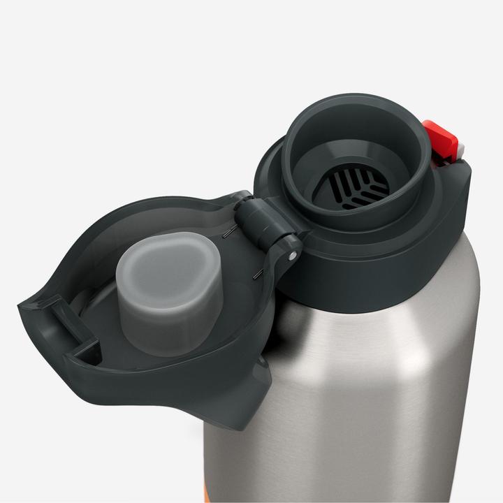 Immagine prodotto Quechua 1 L insulated stainless steel flask 900 with quick-release cap for hiking - Grey (1 l)