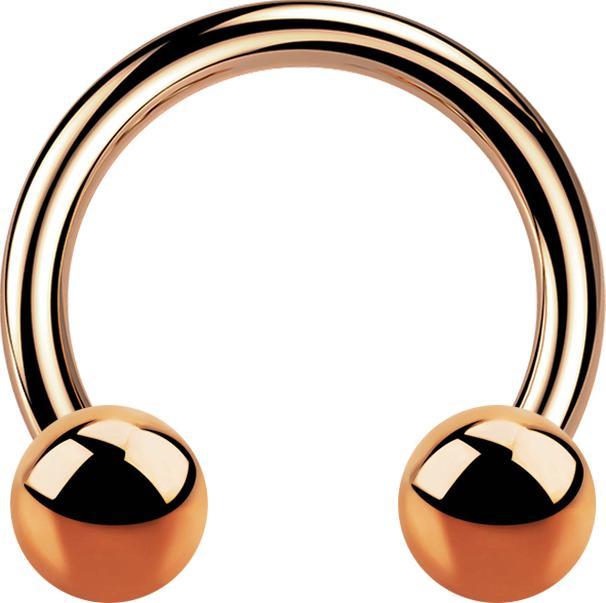 Produktbild Star Piercing Micro Circular Barbell rosegold mit zwei Kugeln (Chirurgenstahl 316L, ohne Messing)