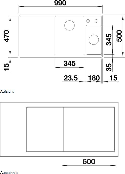 Produktbild Blanco Axia III 6 S-F (99 cm, 50 cm)