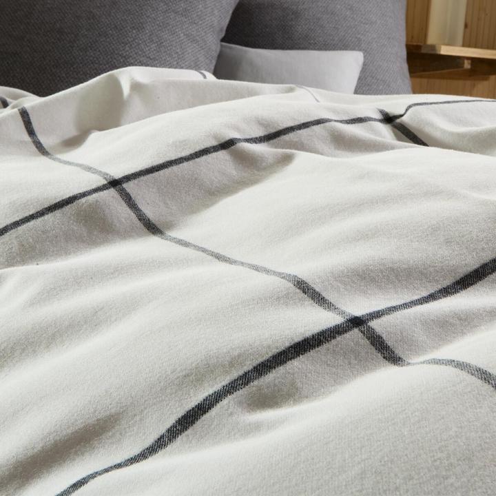 Immagine prodotto Fleuresse biancheria da letto in flanella fine tessuta Lech Cork nero bianco (Set di biancheria da letto, 135x200 cm + 80x80 cm)