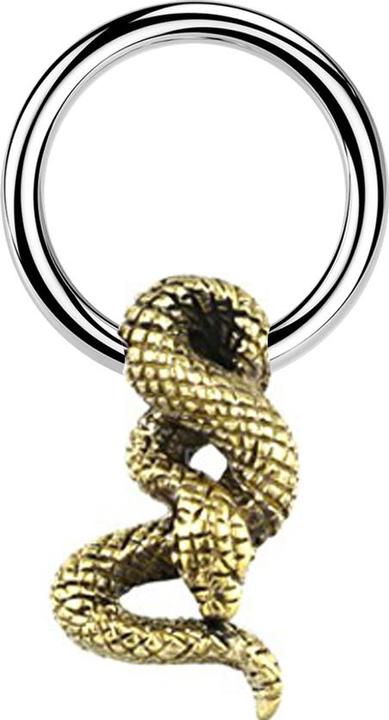 Immagine prodotto Star Piercing Anello di chiusura argento serpente placcato oro (Ottone, Acciaio chirurgico 316L)