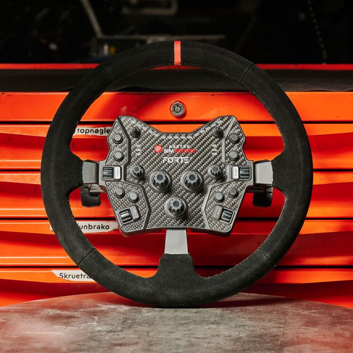 Produktbild Asetek SimSports Lenkradkranz, gewölbt, 340 mm - schwarz, wildleder