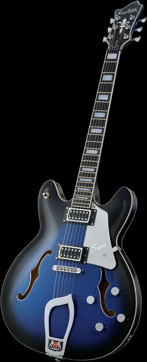 Image du produit Hagstrom Guitare électrique, Super Viking, Dark Baltic Sea Flame (Guitare semi-acoustique)