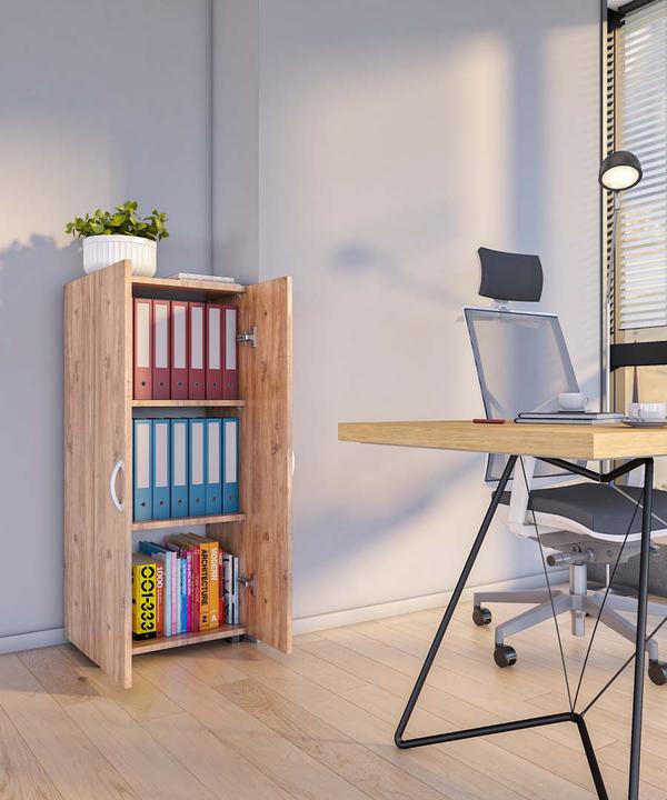 Immagine prodotto VCM Armadietto per ufficio Libri Armadietto per archiviazione Armadietto per mobili da ufficio Ulas (49 x 34 x 108 cm)