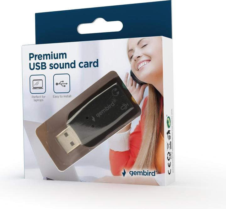 Actual product image Gembird SC-USB2.0-01 - USB 2.0 - 2 x 3.5mm - Black (USB 2.0)