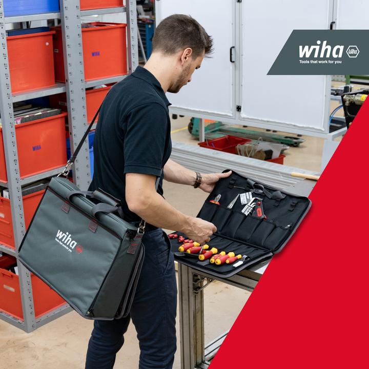 Produktbild Wiha Werkzeug Set Service-Techniker 30-tlg. inkl. Tasche I Werkzeugsatz für Elektriker I VDE (31 Teile)