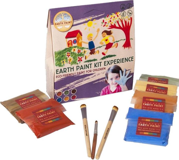 Actual product image Natural Earth Paint Children's colour (Orange, Blue, Red, Green, Brown, Yellow, 2000 ml)