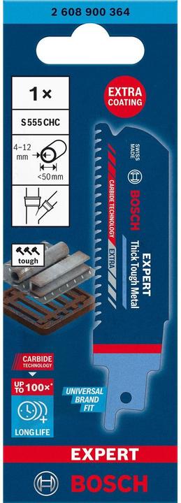 Actual product image Bosch Professional Zubehör EXPERT 'Thick Tough Metal' S 555 CHC reciprocating saw blade, 1 piece