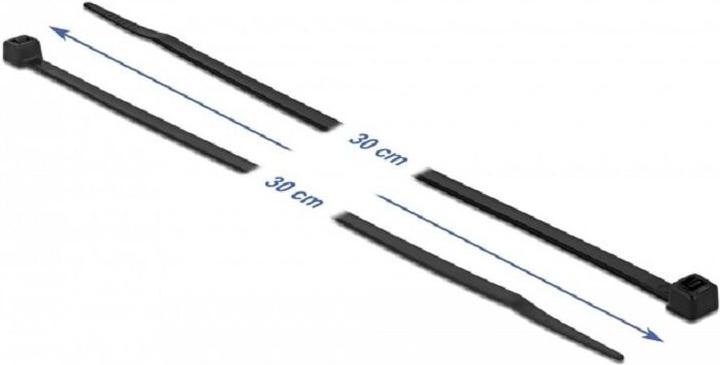 Image du produit Delock Colliers de serrage à haute résistance à la traction L 300 x l 4,8 mm noir 100 pièces (Serre-câbles velcro, 200 mm, 100 pcs)