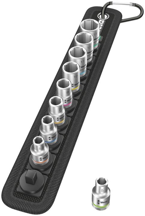 Produktbild Wera Belt A 4 Zyklop Steckschlüsseleinsatz-Satz (6 mm, 12 mm, 10  mm, 7 mm, 11 mm, 5 mm, 8 mm, 9 mm, 13 mm)