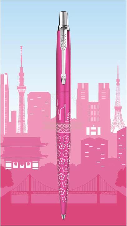 Actual product image Parker Pen Retractable biros JOTTER Tokyo, metallic pink Stroke width: M, stroke colour: blue, barrel made of (Pink, 1 x)