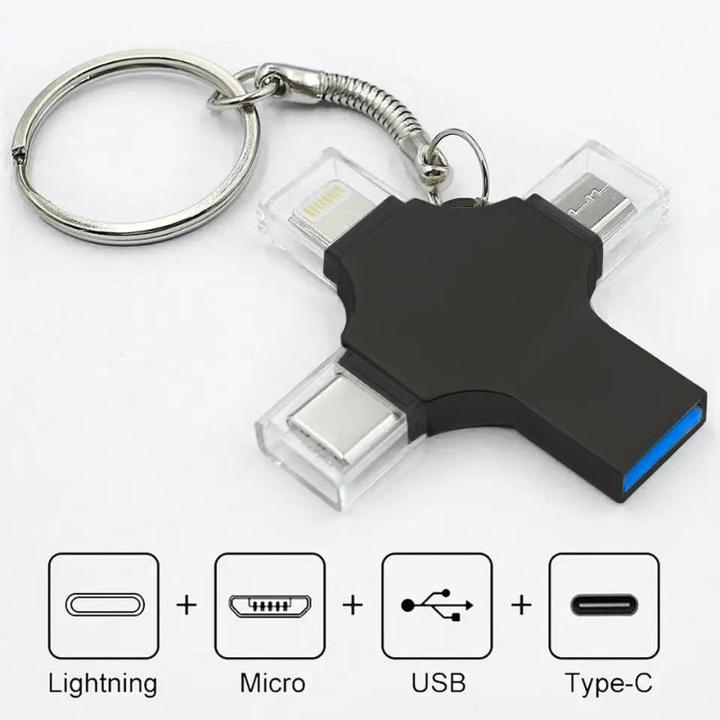 Image du produit Hermex Clé USB 4 en 1 Clé Lightning Clé de données Lecteur flash USB Drive (32 Go, USB-C)