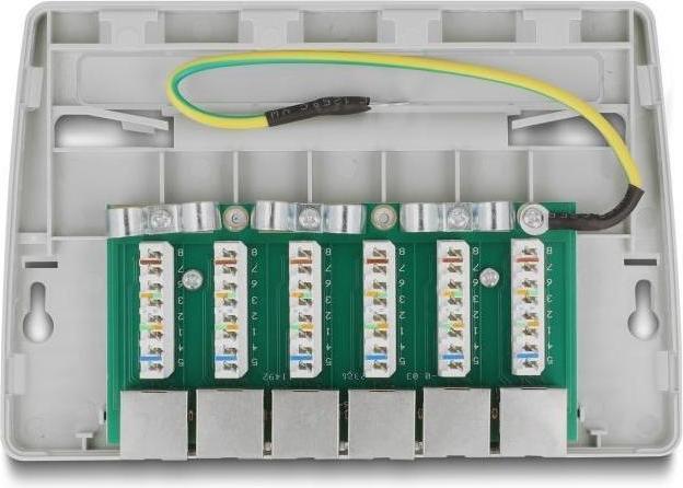 Productafbeelding Delock Mini Desktop Patchpaneel 6-poorts Cat.6A grijs