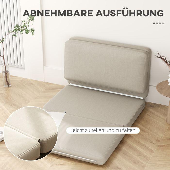 Immagine prodotto Swisshandel24 Bodensofa 3-in-1 Klappbar Schlafsofa mit Samtoptik, bis 240kg, beige