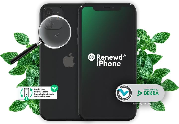 Image du produit Renewd iPhone 11 (64 Go, Noir, 6.10", 12 Mpx, Double SIM, A / Comme neuf)