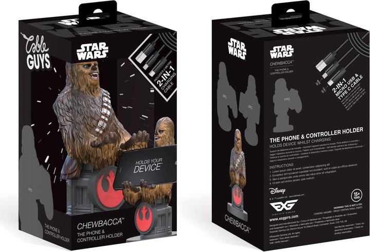 Actual product image Exquisite Gaming Star Wars: Chewbacca Cable Guy [20 cm] (Xbox Series S, PS4, Android, iOS, PS5, Xbox One S, Xbox Series X)