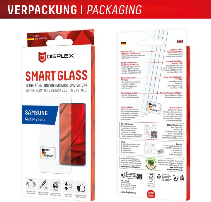 Productafbeelding Displex Smart Glass 2D (1 Stuk, Samsung Galaxy Z Fold6)