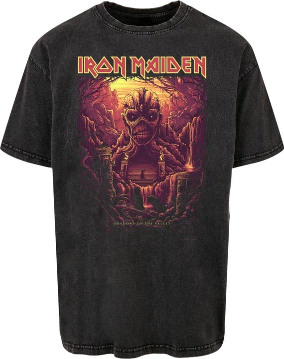 Actual product image Merchcode Iron Maiden - Mummy Acid Washed Heavy Oversized Tee - 114469 (S)