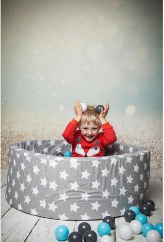 Immagine prodotto Knorrtoys Palla da biliardo morbida - "Stelle bianche e grigie" - 300 palline crema/grigio/blu chiaro (circa