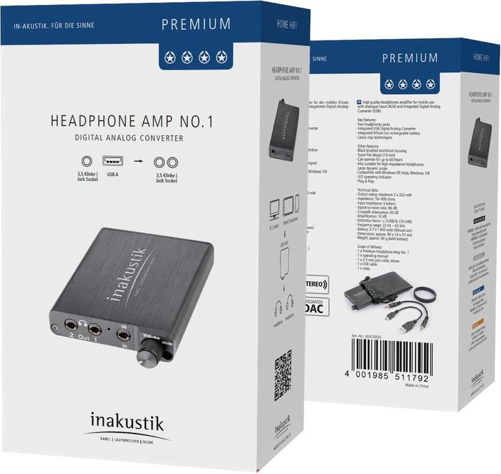 Image du produit Inakustik Ampli casque haut de gamme. No. 1 (USB-DAC)