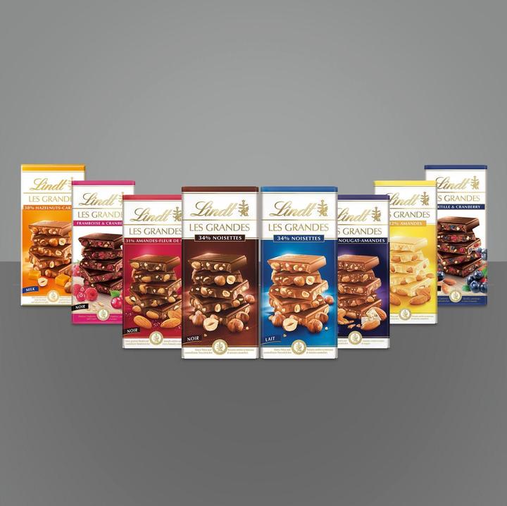 Image du produit Lindt Tablette de chocolat noir noisette Les Grandes (150 g)