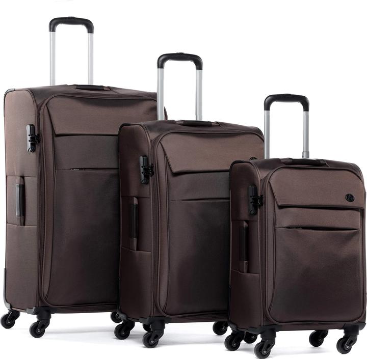 Actual product image Fergé Suitcase set 3 pieces, café (100 l, Hand luggage (up to 50 litres), M (50 - 90l), L (90 - 115l))