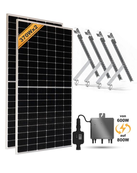 Enjoy solar Balkonkraftwerk Set - MI600W (Halterung verstellbar) (600 W)