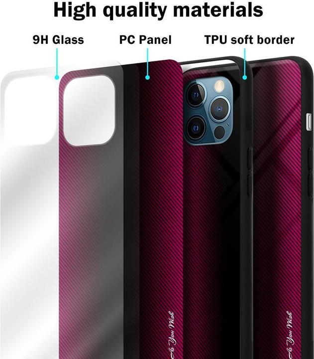 Actual product image Cadorabo TPU Striped Glass Sleeve (Apple iPhone 13 Pro Max)