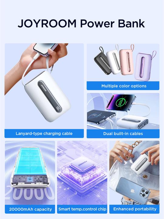 Produktbild Joyroom PowerBank JR-L012 Plus 22.5W 20000mAh (white) (20000 mAh, 22.50 W)
