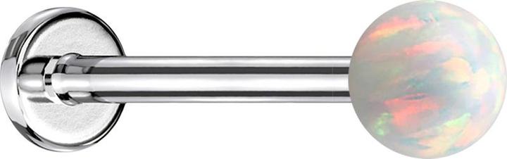 Produktbild Star Piercing Micro Labret silber mit Kugel Opal weiss (ohne Messing, Chirurgenstahl 316L)