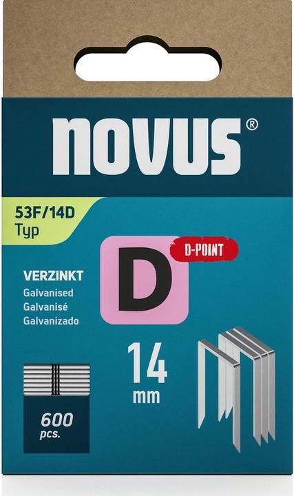 Actual product image Novus Flat wire staples D 53 F 14mm D-Point