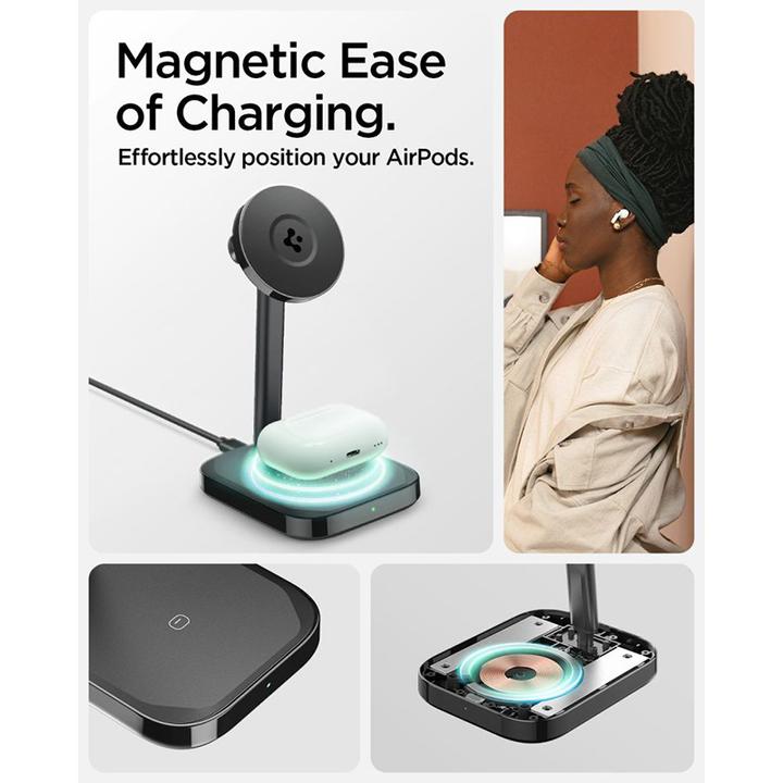 Produktbild Spigen ArcField PF2100 Ständer mit MagSafe-Ladegerät – Schwarz (20 W)
