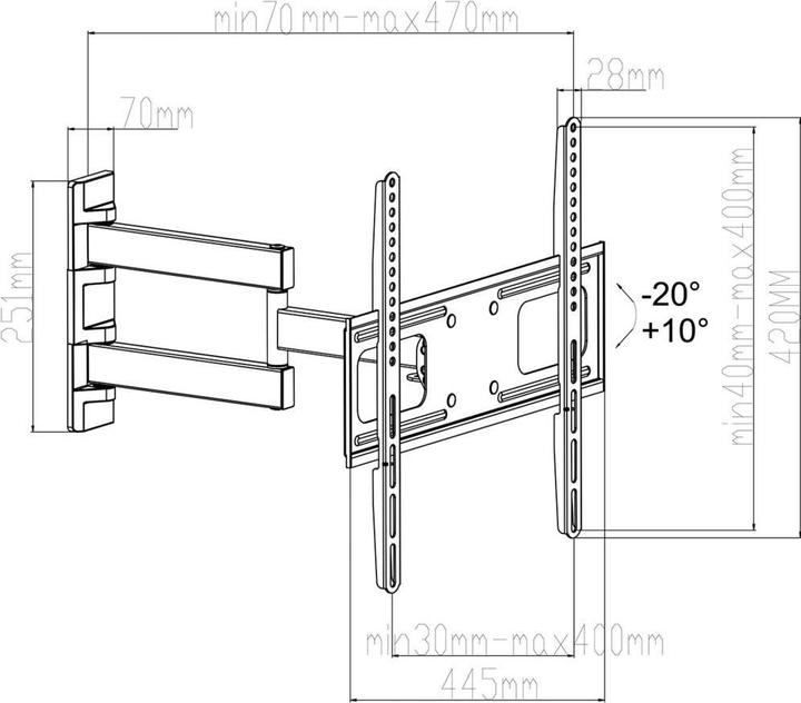 Image du produit myWall H 26-1 W (Mur, 55", 50 kg)