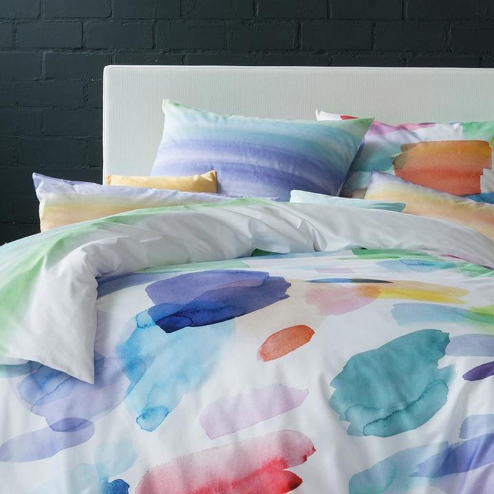 Actual product image Estella Mako satin reversible bedding Splash multicolor (Bedding set, 200 x 200 cm)
