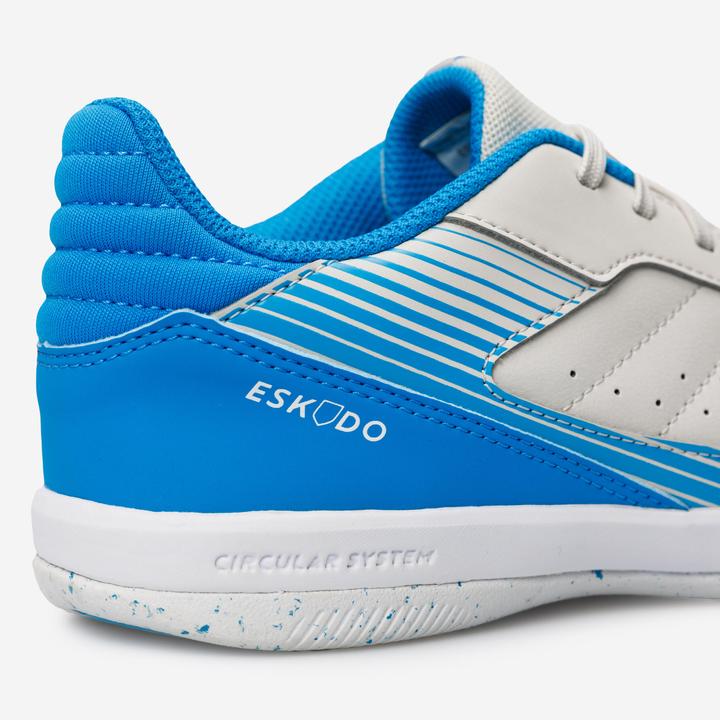 Image du produit Kipsta Kids' Futsal Trainers Eskudo 500 JR - Beige/Blue (38)