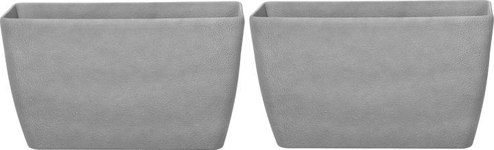 Actual product image Beliani Flowerpot Set of 2 grey rectangular 74 x 32 x 45 cm BARIS (74 cm)