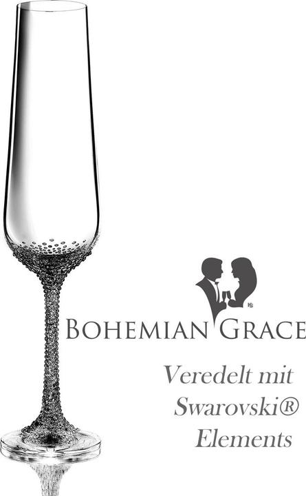 Image du produit Bohemian Grace Flûte à champagne ARTEMIS, ornée de cristaux de verre (20 cl, 1 Verres, Flûtes à champagne)