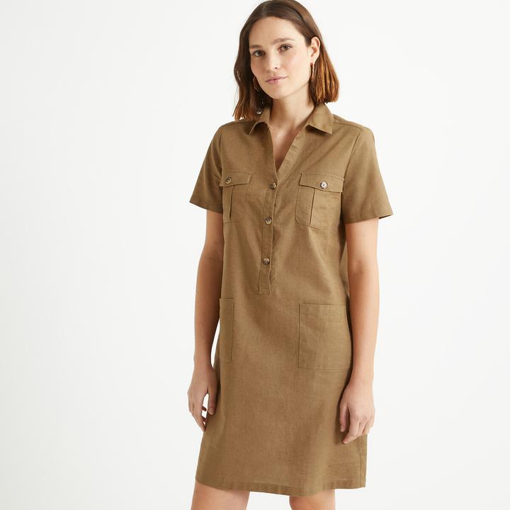 Actual product image Anne Weyburn Half-length dress made from half linen (50)