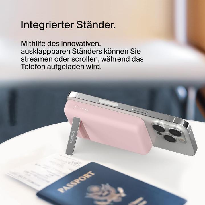 Produktbild Belkin Magnetische Powerbank, MagSafe kompatible, mit Standfunktion für iPhone (5000 mAh, 7.50 W, 7.50 Wh)