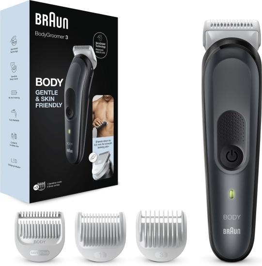 Immagine prodotto Braun Body Groomer BG3340 Senza filo e con cavo, Autonomia (max) 80 min, NiMH, Nero/Grigio